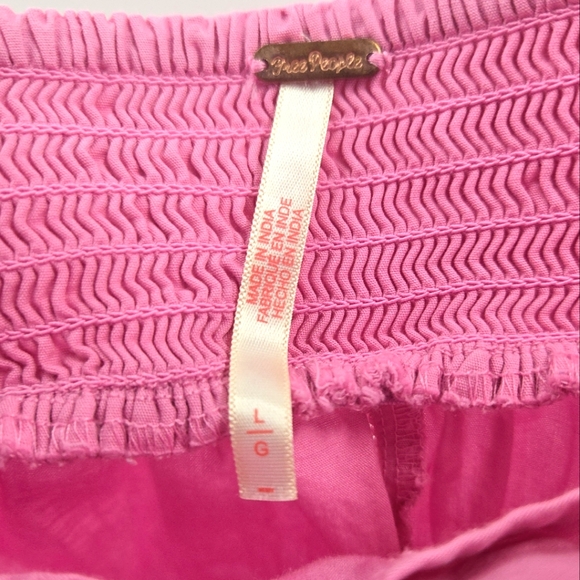 Free People Go to Town Pants I Want Candy Pink Wide Leg Cropped - Picture 3 of 15